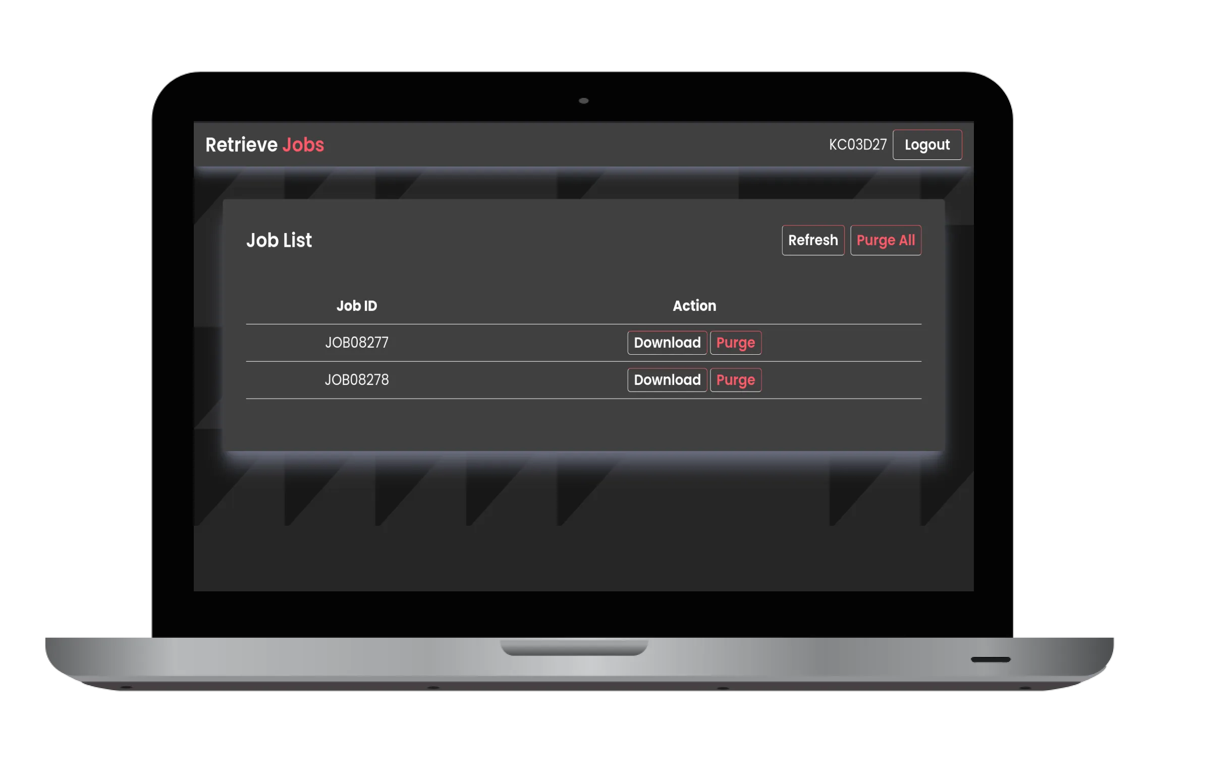 Retrieve Jobs Screenshot
